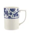 Spode Blue Italian Brocato Mug, Set Of 4 In Blue