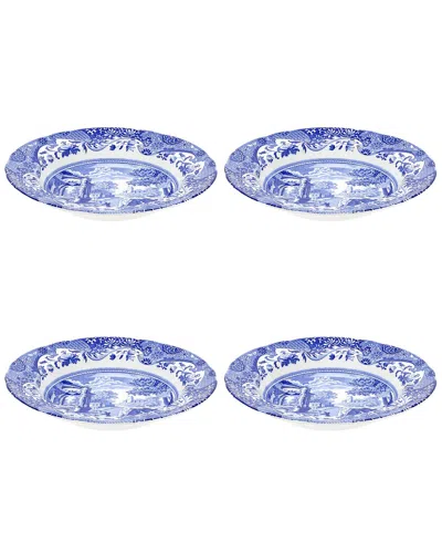 Spode Set Of 4 Blue Italian Soup Plates