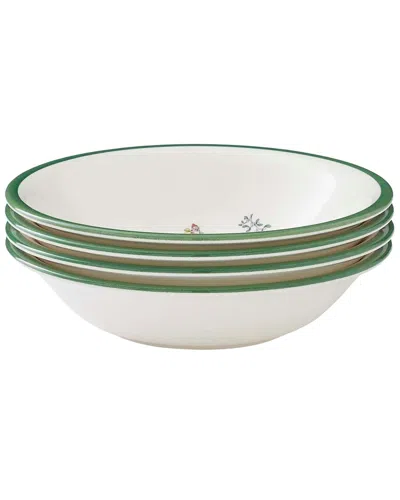 Spode Set Of 4 Christmas Tree 8in Ascot Cereal Bowls In White