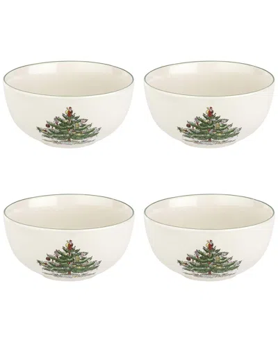 Spode Set Of 4 Christmas Tree Fruit Salad Bowls In Neutral