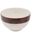 Spode Set Of 4 Christmas Tree Tartan Rice Bowls