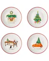Spode Set Of 4 Kit Kemp Christmas Doodles Plates