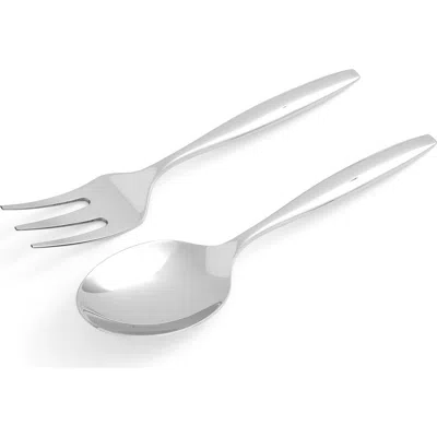 Spode Sophie Conran Arbor Salad Spoon & Fork Serving Set In Silver