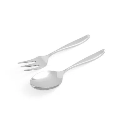 Spode Sophie Conran Floret Salad Spoon & Fork In Silver