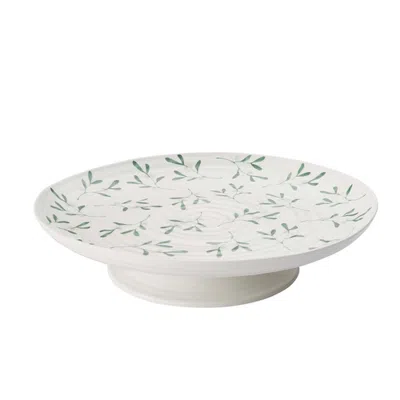Spode Sophie Conran Mistletoe Footed Cake Stand In White
