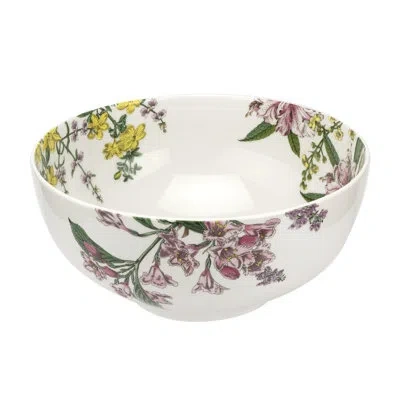 Spode Stafford Blooms Bowl 10.75" In Green;yellow;purple