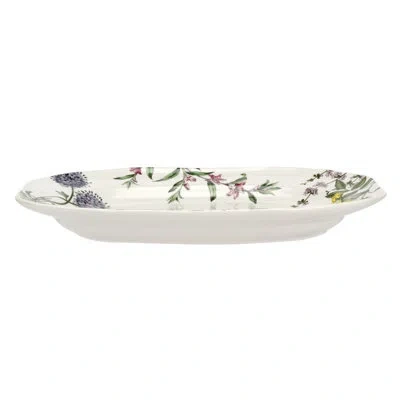 Spode Stafford Blooms Platter 14" In Green;pink;purple