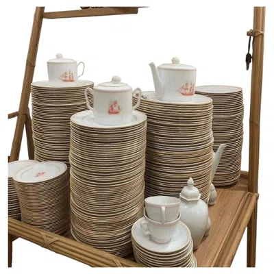 Pre-owned Spode Trade Winds Red Service For 48 Over 378 Pieces