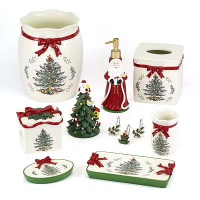 Spode Tree 12 Piece Shower Curtain Hooks Set In Red