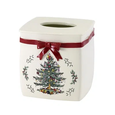 Spode Tree Tissue Box Cover In Red;green
