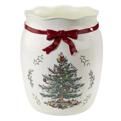 Spode Tree Wastebasket In Red,green