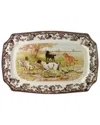 Spode Rectangular Hunting Dogs Platter In Brown