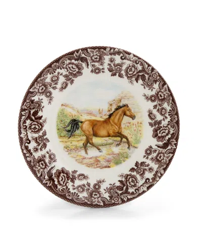 SPODE WOODLAND AMERICAN QUARTER HORSE SALAD PLATE