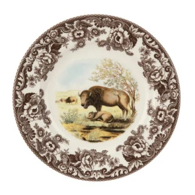 Spode Woodland American Wildlife 10.5" Dinner Plate In Bison