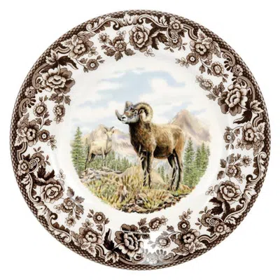Spode Woodland American Wildlife 8" Salad Plate In Bighorn Sheep
