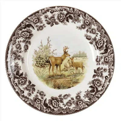 Spode Woodland American Wildlife 8" Salad Plate In Mule Deer