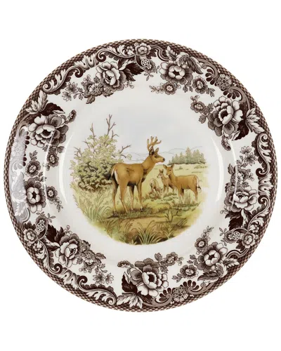 Spode Woodland Deer Salad Plate In Brown