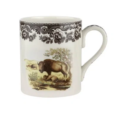 Spode Woodland Am.wildlife Mug 16 oz Bison In Brown;white