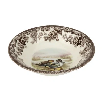 Spode Woodland Ascot Cereal Bowl 8" Pintail In Brown;white