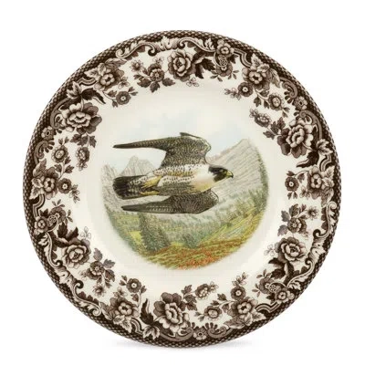 Spode Woodland Birds Of Prey Salad Plate 8" Falcon In Brown;white