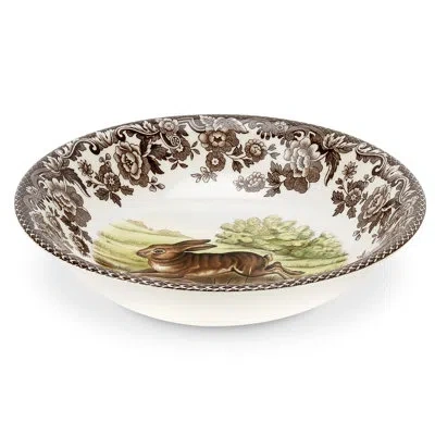 Spode Woodland Cereal Bowl 6.25" Rabbit In Brown
