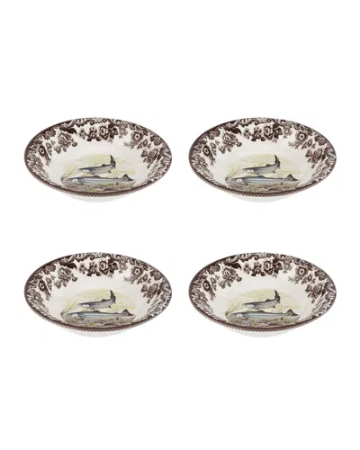 Spode Woodland Cereal Bowls, Set Of 4 In Salmon