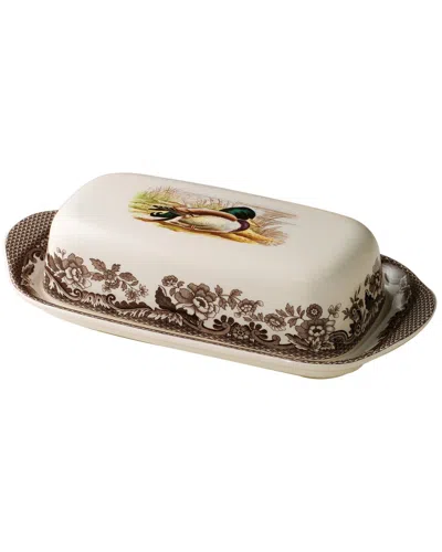 Spode Woodland Covered Butter Dish In Multi