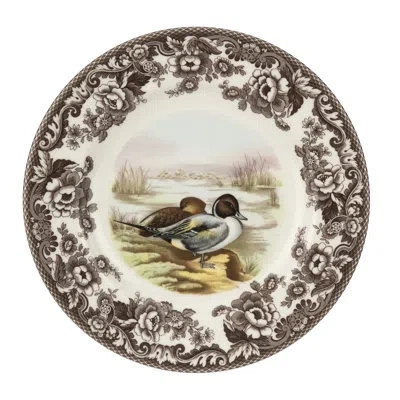 Spode Woodland Dinner Plate 10.5" Pintail In Brown;white