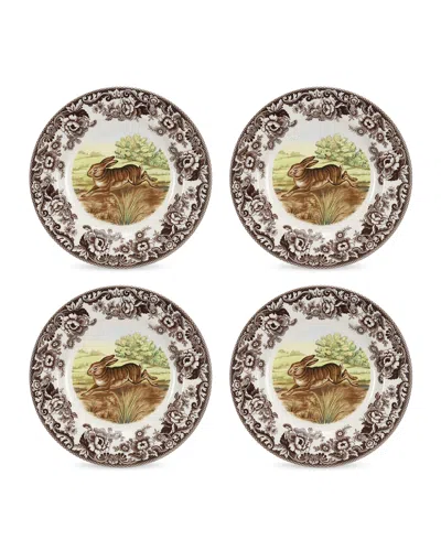 Spode Woodland Dinner Plates, Set Of 4 In Rabbit