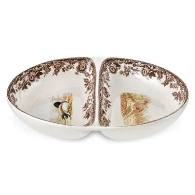 Spode Woodland Div Dish 11.5"x8.5" Phst/malld In Brown;white