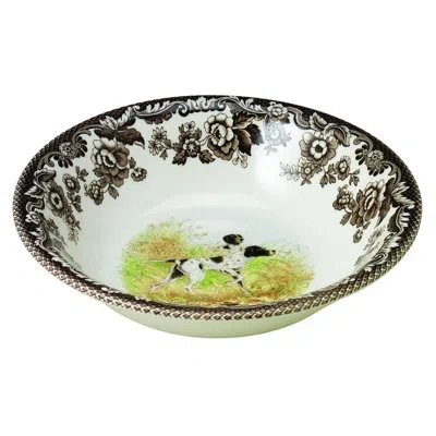 Spode Woodland Dogs Ascot Cereal Bowl 8" Pointer In White