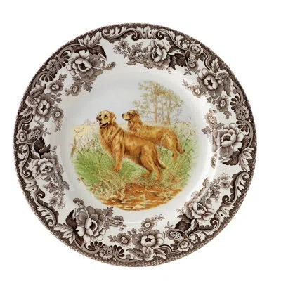 Spode Woodland Dogs Dinner Plate 10.5" Golden Ret In Brown;white