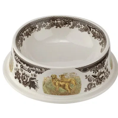 Spode Woodland Dogs Pet Bowl 8.5" Assorted Dogs In Brown