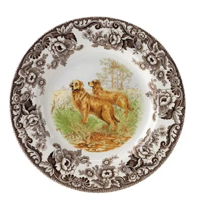 Spode Woodland Dogs Salad Plate 8" Golden Ret In Multi
