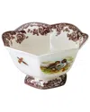 Spode Hexagonal Lapwing Footed Bowl In Brown