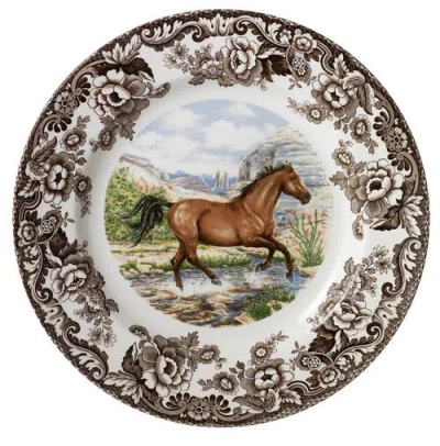Spode Woodland Horses 10.5" Dinner Plate In Multi