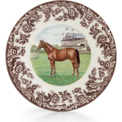 Spode Woodland Horses 8" Salad Plate In Thoroughbred