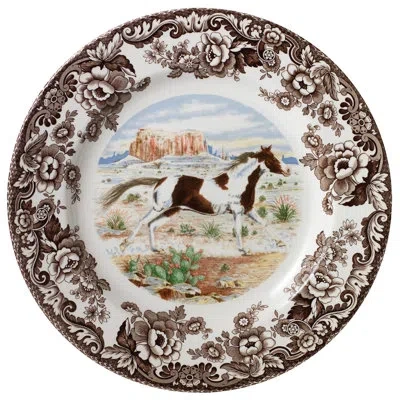 Spode Woodland Horses Dinner Plate 10.5" Paint In White