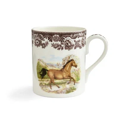 Spode Woodland Horses Mug 16 oz American Qtr Horse In White