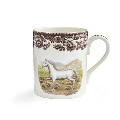 Spode Woodland Horses Mug 16 oz Arabian Horse In White