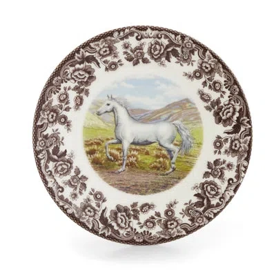 Spode Woodland Horses Salad Plate  8" Arabian In Brown;white