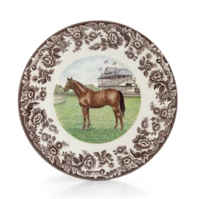Spode Woodland Horses Salad Plate  8" Thoroughbred In Animal Print