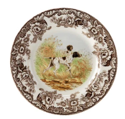 Spode Woodland Hunting Dogs 10.5" Dinner Plate In Pointer