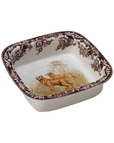 Spode Woodland Hunting Dogs Square Rim Dish In Multi