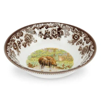 Spode Woodland Moose Ascot Cereal Bowl 8" Moose In White