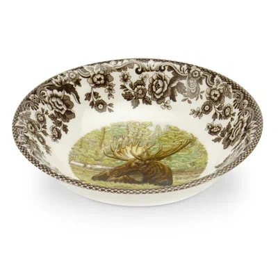 Spode Woodland Moose Cereal Bowl 6.25" Moose In White