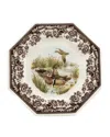 Spode Woodland Octagonal Plate In Brown