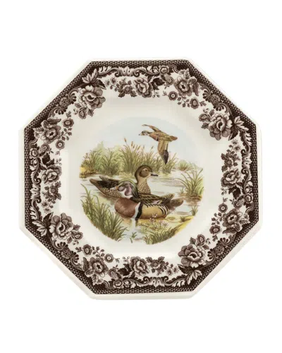 Spode Woodland Octagonal Plate In Brown