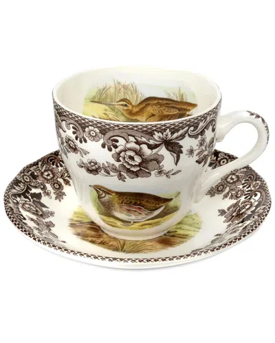 Spode Woodland Pheasant & Quail Teacup & Saucer