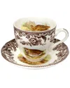 Spode Woodland Pheasant & Quail Teacup & Saucer